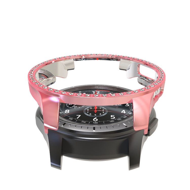 Rhinestone Decor PC Frame Case for Samsung Galaxy Watch 46mm - Pink