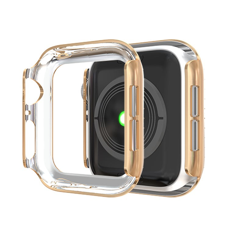 Dual-row Rhinestone Decor Smart Watch PC Case for Apple Watch Series 4 44mm - Rose Gold