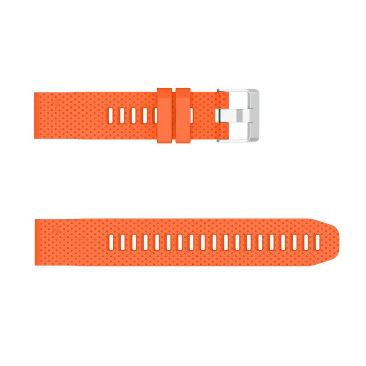 Stylish Silicone Sport Watch Band Strap Replacement with Silver Buckle for Garmin Fenix 7S/6S/6S Pro/5S/5S Plus/Instinct 2S - Orange