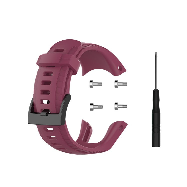 Silicone Smart Watch Band Strap for Suunto 5 - Wine Red