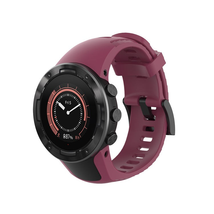 Silicone Smart Watch Band Strap for Suunto 5 - Wine Red