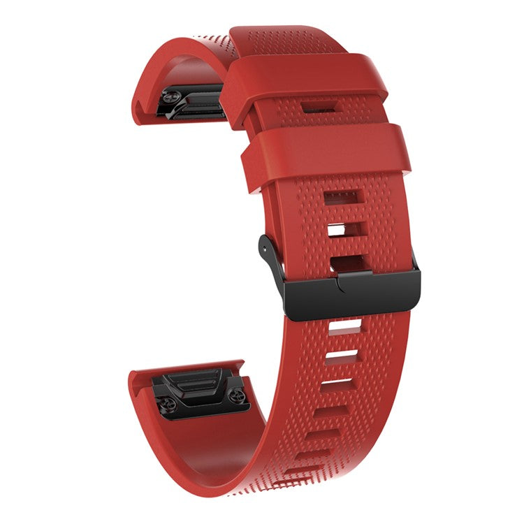 26mm Silicone Watch Band for Garmin Fenix 6X/6X Pro/Fenix 5X/Fenix 5X Plus, Soft Watch Wrist Strap Replacement - Red