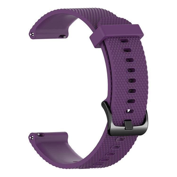 22mm Textured Soft Silicone Strap Watch Band Replacement for Garmin Vivoactive 4 - Purple