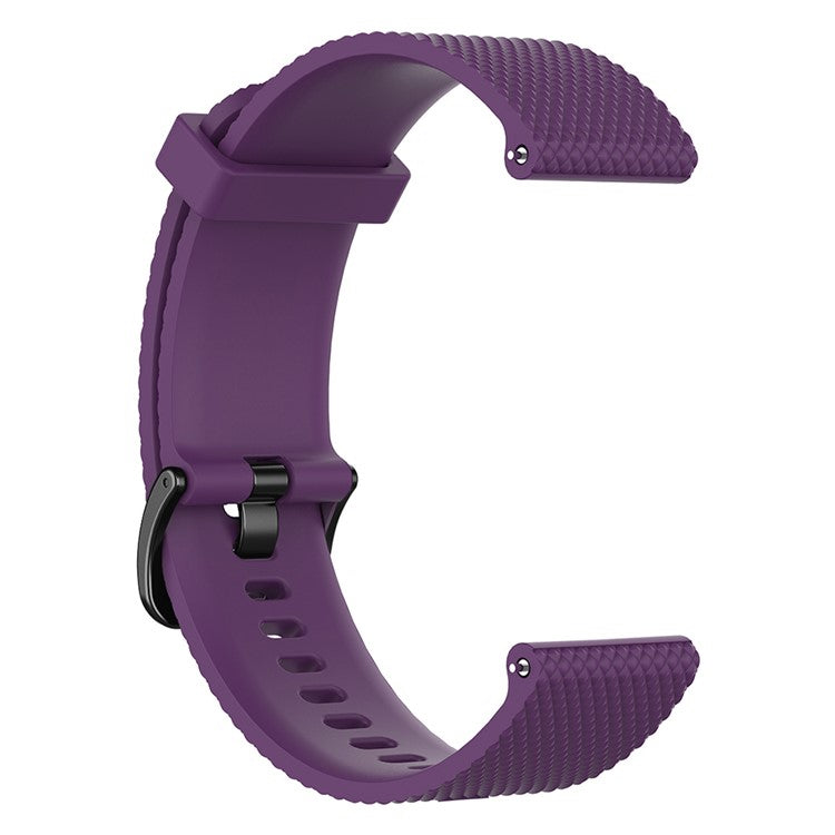 22mm Textured Soft Silicone Strap Watch Band Replacement for Garmin Vivoactive 4 - Purple