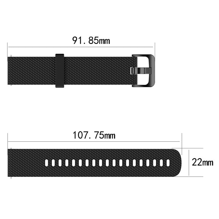 22mm Textured Soft Silicone Strap Watch Band Replacement for Garmin Vivoactive 4 - Purple