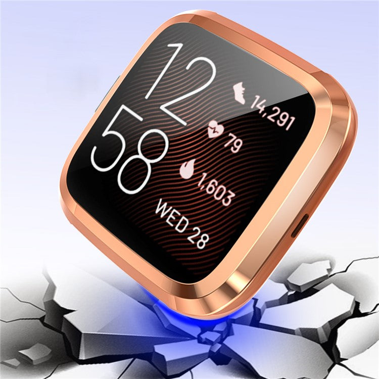 All-round Protective Electroplating TPU Watch Shell for Fitbit Versa 2 - Rose Gold