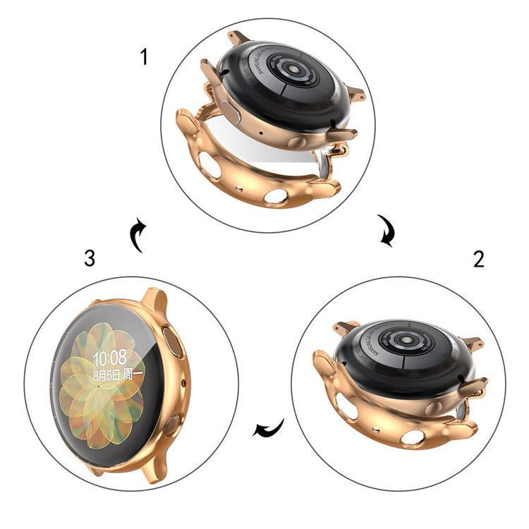 All-round Protective Electroplating TPU Watch Case for Samsung Galaxy Watch Active2 40mm SM-825F/825U/835F - Rose Gold