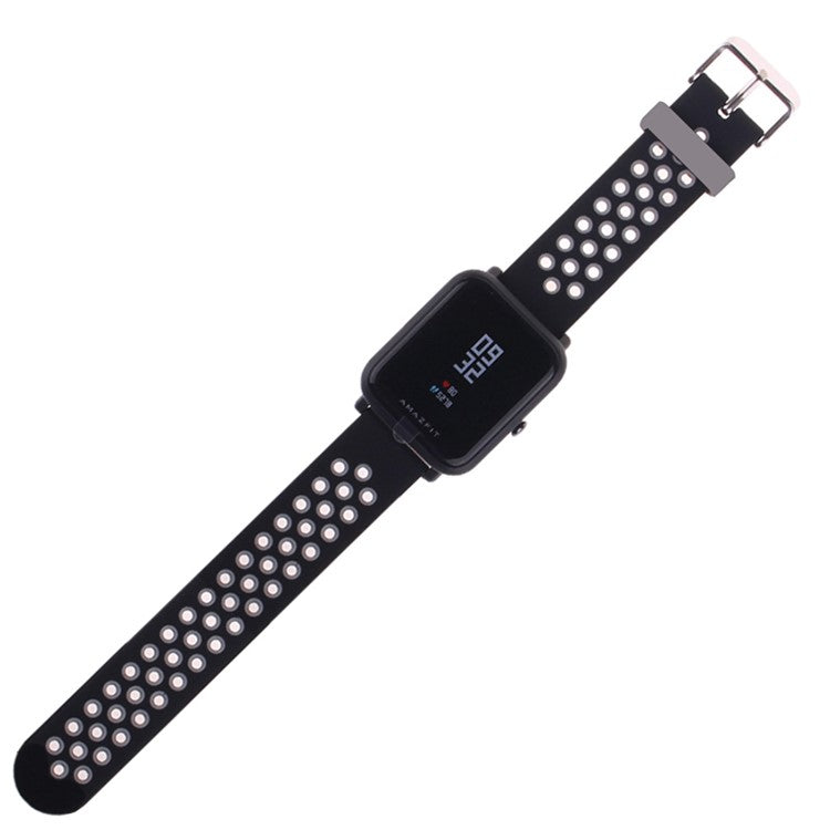20mm Two-color Silicone Wrist Strap for Huami Amazfit GTS - Black / Grey