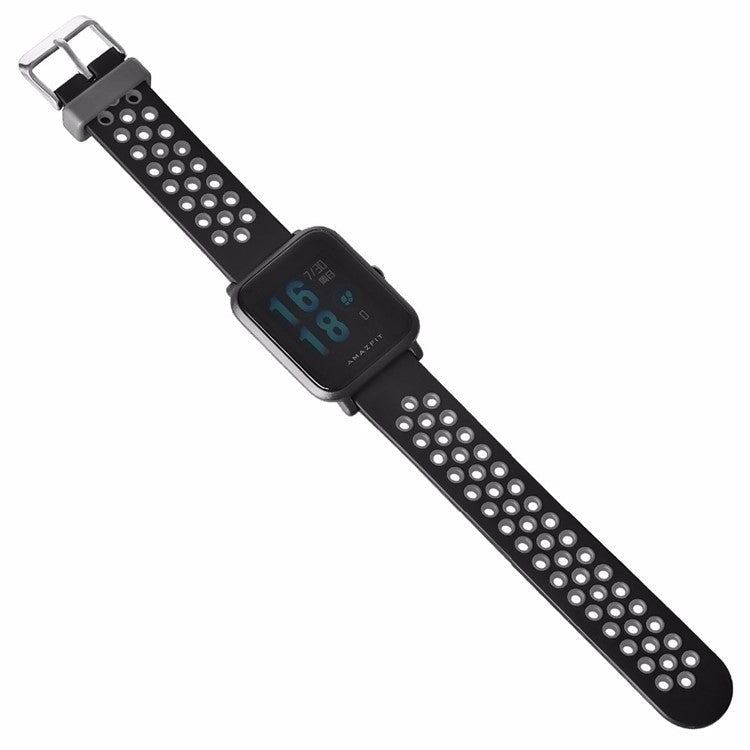 20mm Two-color Silicone Wrist Strap for Huami Amazfit GTS - Black / Grey