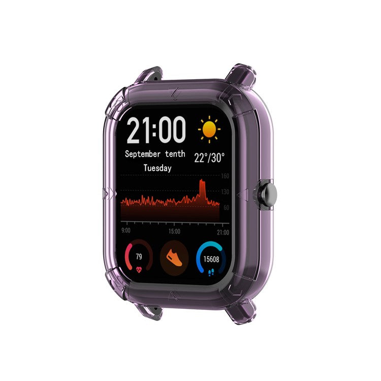 Soft Clear TPU Watch Protective Cover for Huami Amazfit GTS Watch - Transparent Purple