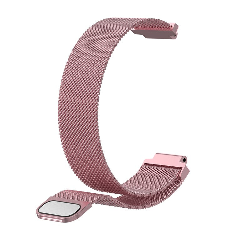 Milanese Fine Mesh Stainless Steel Smart Watch Band for Garmin Forerunner 220/230/235/630/620/735 - Pink