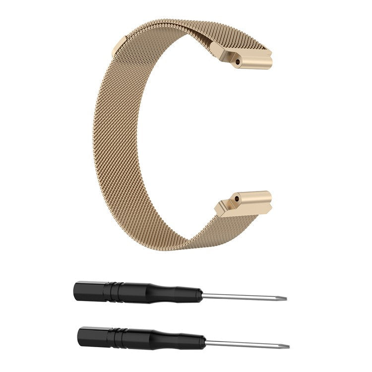 Milanese Fine Mesh Stainless Steel Smart Watch Band for Garmin Forerunner 220/230/235/630/620/735 - Gold