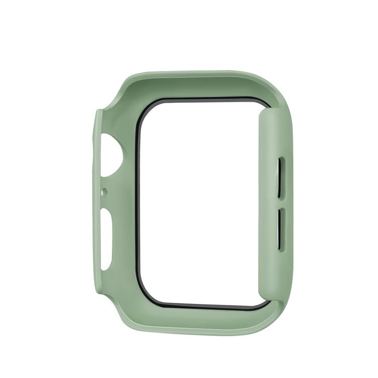 Rubberized PC + Tempered Glass Watch Case for Apple Watch SE / SE (2022) / Series 6 / 5 / 4 44mm - Light Green