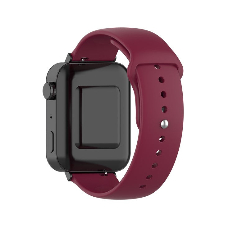 18mm Solid Color Silicone Smart Watch Replacement Strap for Xiaomi Mi Watch - Wine Red