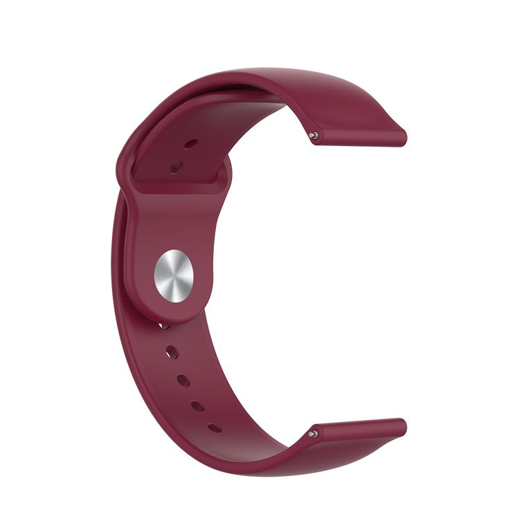 18mm Solid Color Silicone Smart Watch Replacement Strap for Xiaomi Mi Watch - Wine Red
