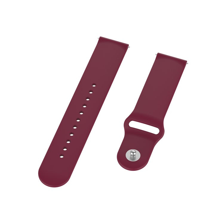 18mm Solid Color Silicone Smart Watch Replacement Strap for Xiaomi Mi Watch - Wine Red
