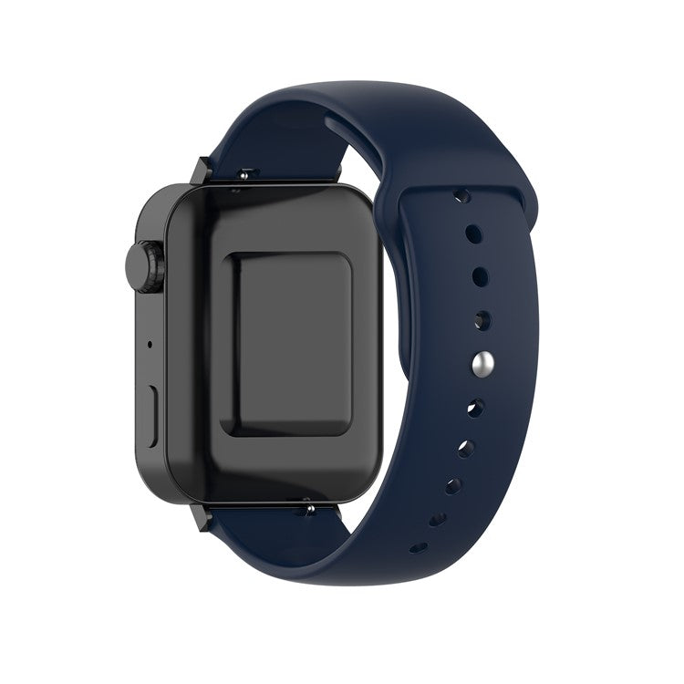 18mm Solid Color Silicone Smart Watch Replacement Strap for Xiaomi Mi Watch - Navy Blue