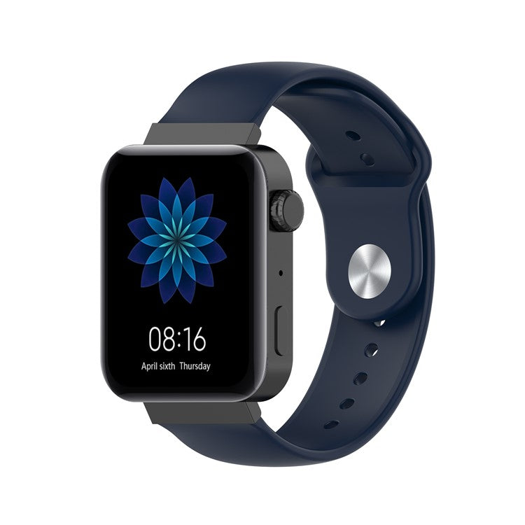 18mm Solid Color Silicone Smart Watch Replacement Strap for Xiaomi Mi Watch - Navy Blue