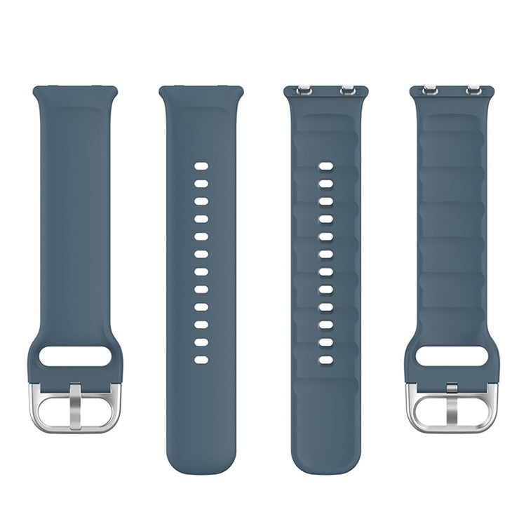 Solid Color Silicone Smart Watch Strap Adjustable Wrist Band for Oppo Watch 2 46mm - Dark Blue