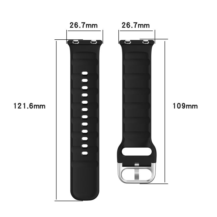 Solid Color Silicone Smart Watch Strap Adjustable Wrist Band for Oppo Watch 2 46mm - Dark Blue