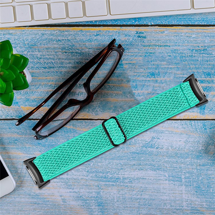 For Samsung Gear Fit2 SM-R360 Nylon Woven Watch Strap Replacement Adjustable Wrist Band - Mint Green