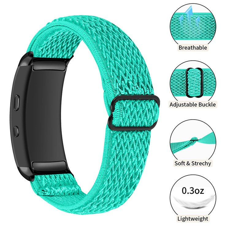 For Samsung Gear Fit2 SM-R360 Nylon Woven Watch Strap Replacement Adjustable Wrist Band - Mint Green