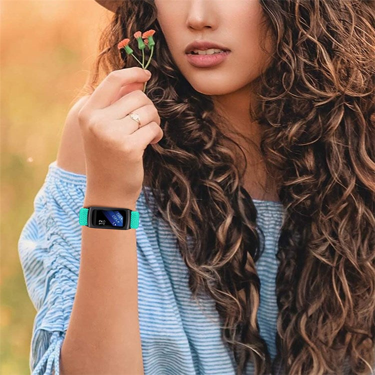 For Samsung Gear Fit2 SM-R360 Nylon Woven Watch Strap Replacement Adjustable Wrist Band - Mint Green