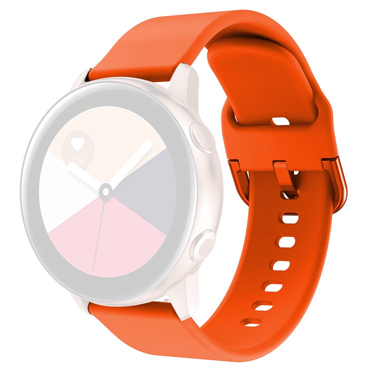 For Samsung Galaxy Watch6 40mm 44mm / Watch6 Classic 43mm 47mm / Watch 5 40mm 44mm / 5 Pro 45mm / Watch4 40mm 44mm Square Buckle Design Silicone Watch Band Wrist Strap - Orange