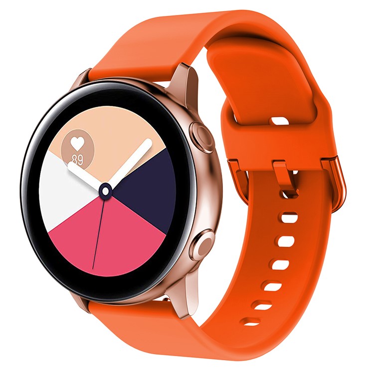 For Samsung Galaxy Watch6 40mm 44mm / Watch6 Classic 43mm 47mm / Watch 5 40mm 44mm / 5 Pro 45mm / Watch4 40mm 44mm Square Buckle Design Silicone Watch Band Wrist Strap - Orange