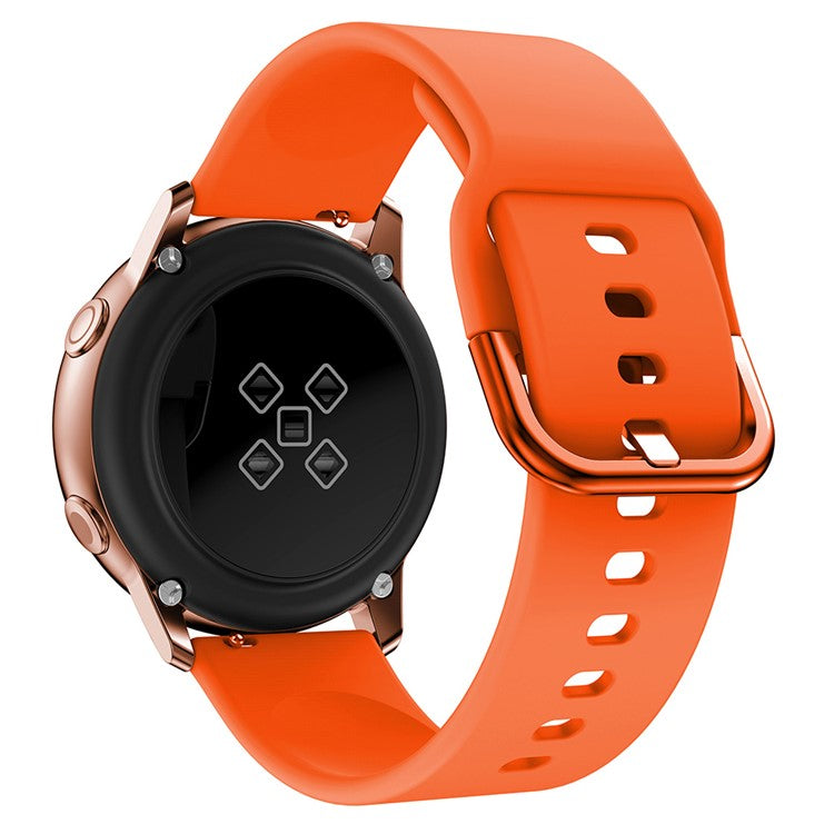 For Samsung Galaxy Watch6 40mm 44mm / Watch6 Classic 43mm 47mm / Watch 5 40mm 44mm / 5 Pro 45mm / Watch4 40mm 44mm Square Buckle Design Silicone Watch Band Wrist Strap - Orange