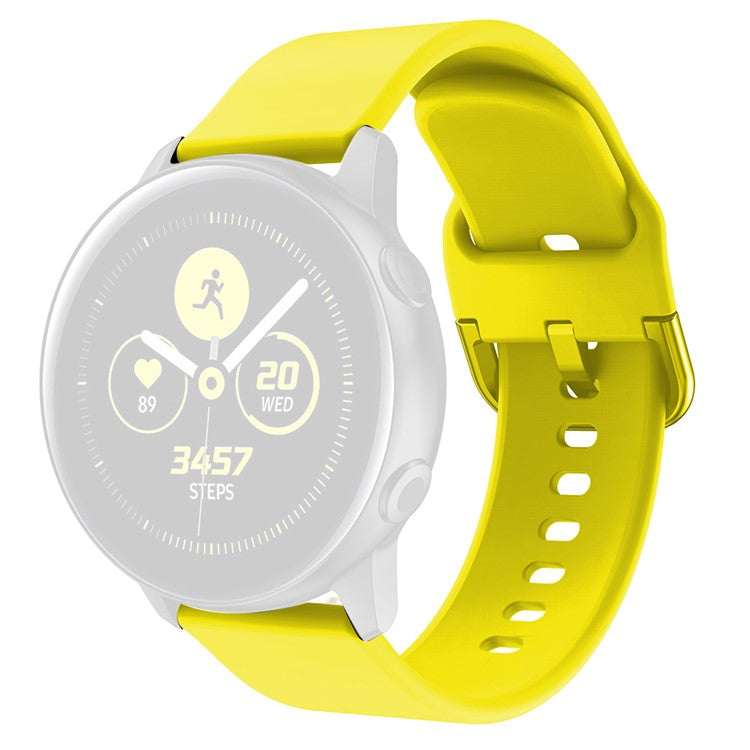 For Samsung Galaxy Watch6 40mm 44mm / Watch6 Classic 43mm 47mm / Watch 5 40mm 44mm / 5 Pro 45mm / Watch4 40mm 44mm Square Buckle Design Silicone Watch Band Wrist Strap - Yellow