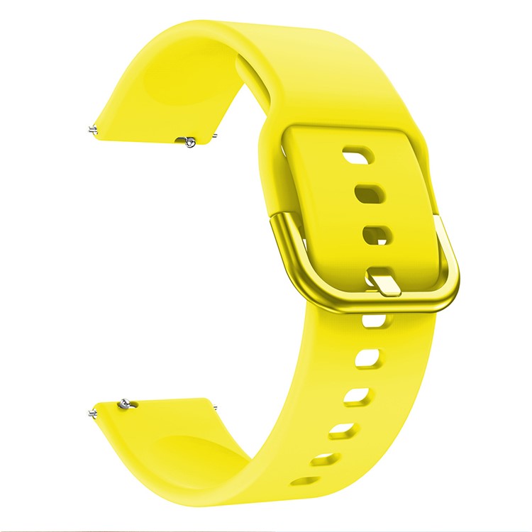 For Samsung Galaxy Watch6 40mm 44mm / Watch6 Classic 43mm 47mm / Watch 5 40mm 44mm / 5 Pro 45mm / Watch4 40mm 44mm Square Buckle Design Silicone Watch Band Wrist Strap - Yellow