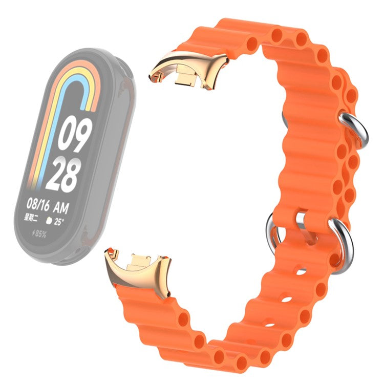 For Xiaomi Smart Band 9 NFC / 9 / 8 NFC / 8 Ocean Band Adjustable Loop Sport Watch Strap with Connector - Orange