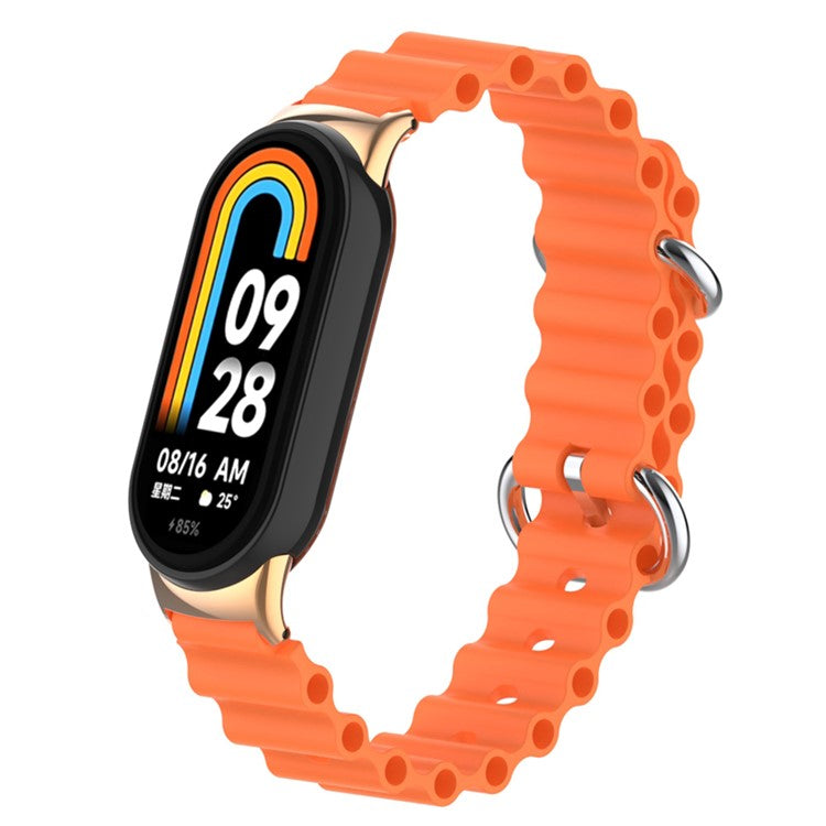 For Xiaomi Smart Band 9 NFC / 9 / 8 NFC / 8 Ocean Band Adjustable Loop Sport Watch Strap with Connector - Orange