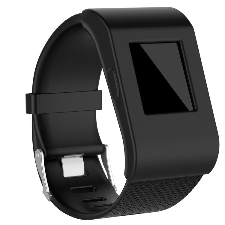 Anti-aging Flexible Protective Silicone Case Cover for Fitbit Surge - Black