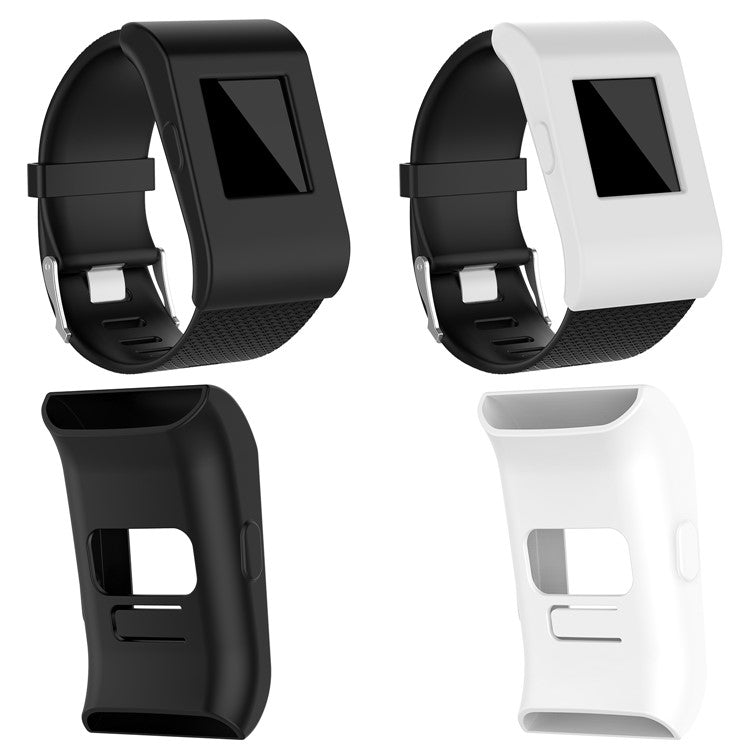 Anti-aging Flexible Protective Silicone Case Cover for Fitbit Surge - Black