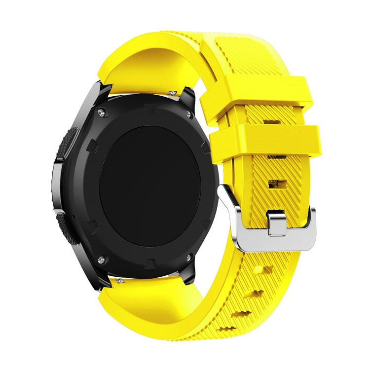 22mm Soft Silicone Sports Watch Strap Wrist Band Replacment for Samsung Gear S3 Frontier / S3 Classic - Yellow