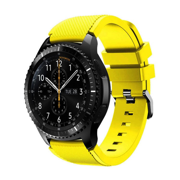22mm Soft Silicone Sports Watch Strap Wrist Band Replacment for Samsung Gear S3 Frontier / S3 Classic - Yellow