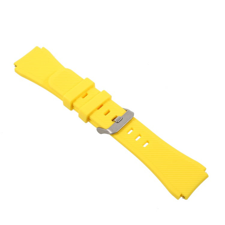 22mm Soft Silicone Sports Watch Strap Wrist Band Replacment for Samsung Gear S3 Frontier / S3 Classic - Yellow
