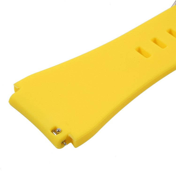22mm Soft Silicone Sports Watch Strap Wrist Band Replacment for Samsung Gear S3 Frontier / S3 Classic - Yellow