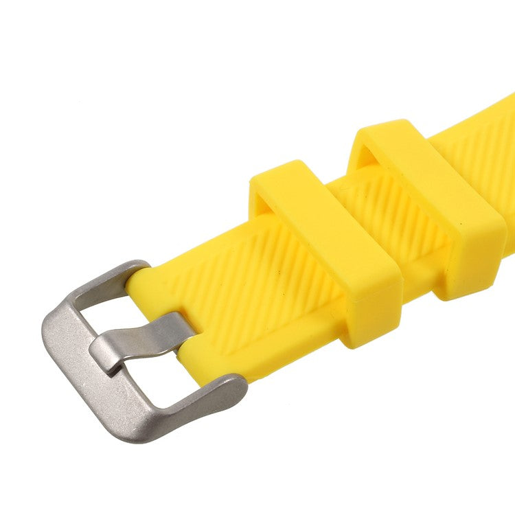 22mm Soft Silicone Sports Watch Strap Wrist Band Replacment for Samsung Gear S3 Frontier / S3 Classic - Yellow