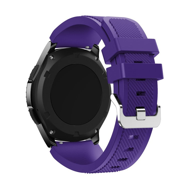 22mm Soft Silicone Sports Watch Strap Wrist Band Replacment for Samsung Gear S3 Frontier / S3 Classic - Purple