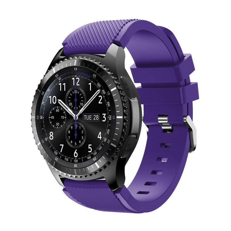 22mm Soft Silicone Sports Watch Strap Wrist Band Replacment for Samsung Gear S3 Frontier / S3 Classic - Purple