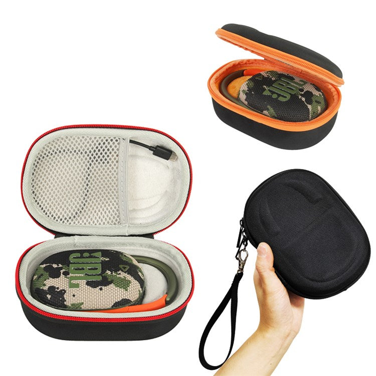 For JBL Clip4 Speaker Hard EVA Storage Box Travel Portable Bag - Black/Grey