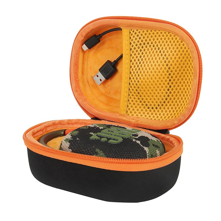 For JBL Clip4 Speaker Hard EVA Storage Box Travel Portable Bag - Black/Orange