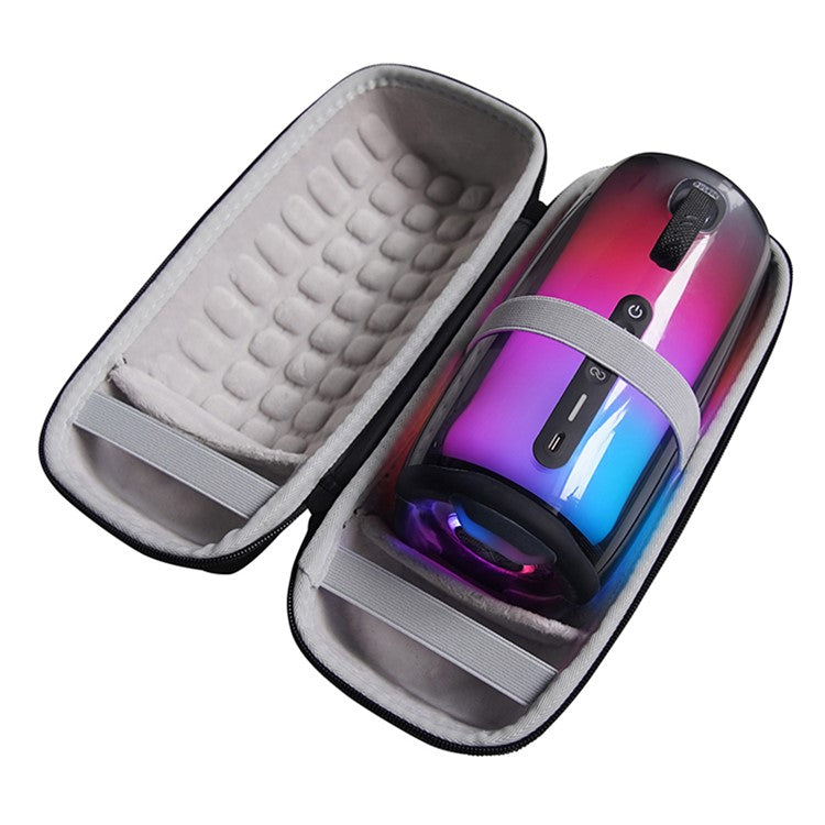 Portable Hard EVA Storage Case for JBL Pulse 5, Bluetooth Speaker Travel Carrying Bag with Shoulder Strap - Black / Grey