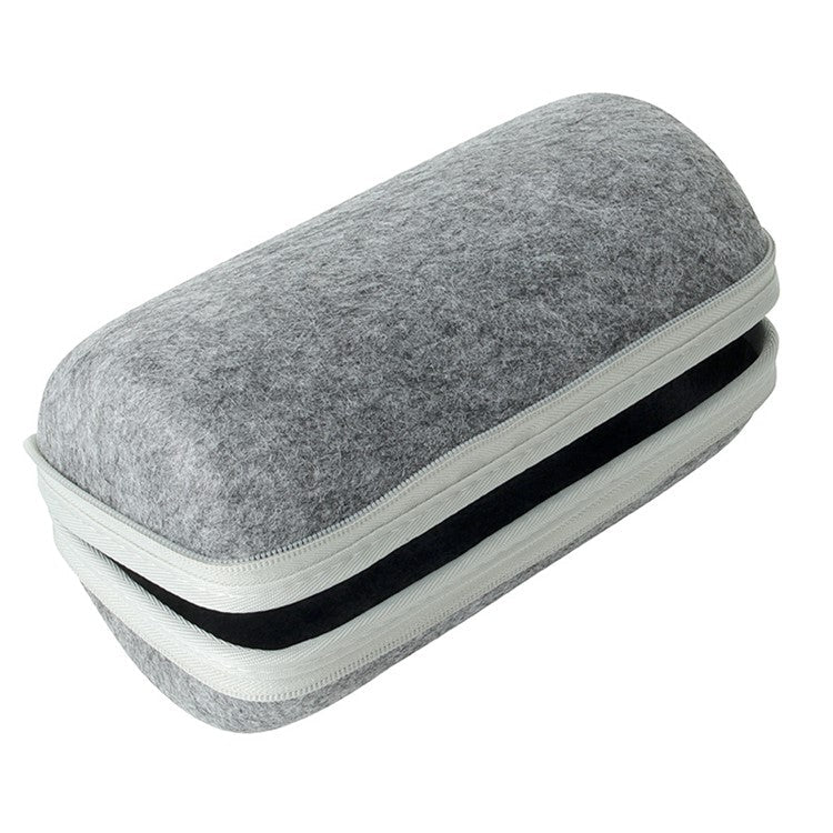 Felt Storage Bag for JBL Pulse 5 Bluetooth Speaker, Shockproof Zipper Carrying Case with Shoulder Strap and Carabiner - Grey