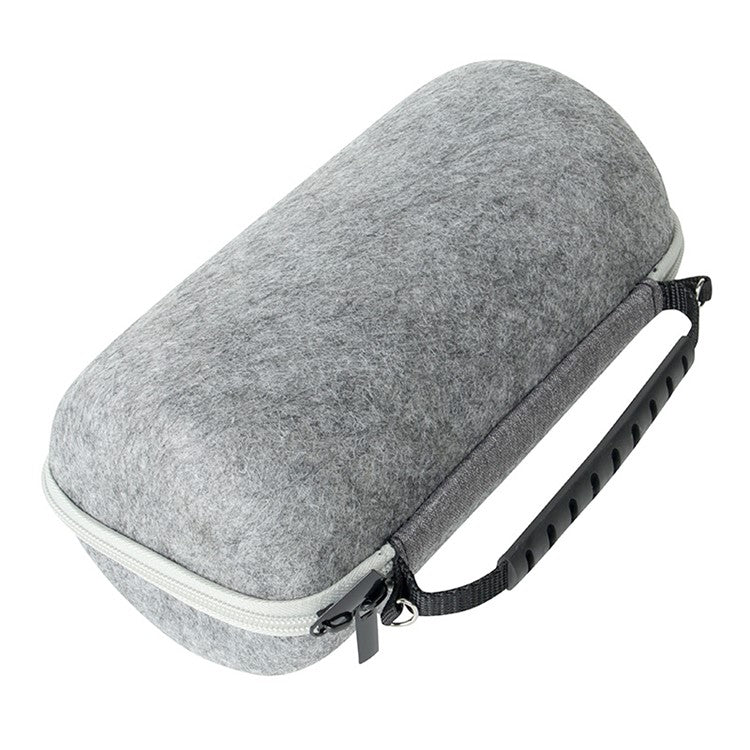 Felt Storage Bag for JBL Pulse 5 Bluetooth Speaker, Shockproof Zipper Carrying Case with Shoulder Strap and Carabiner - Grey