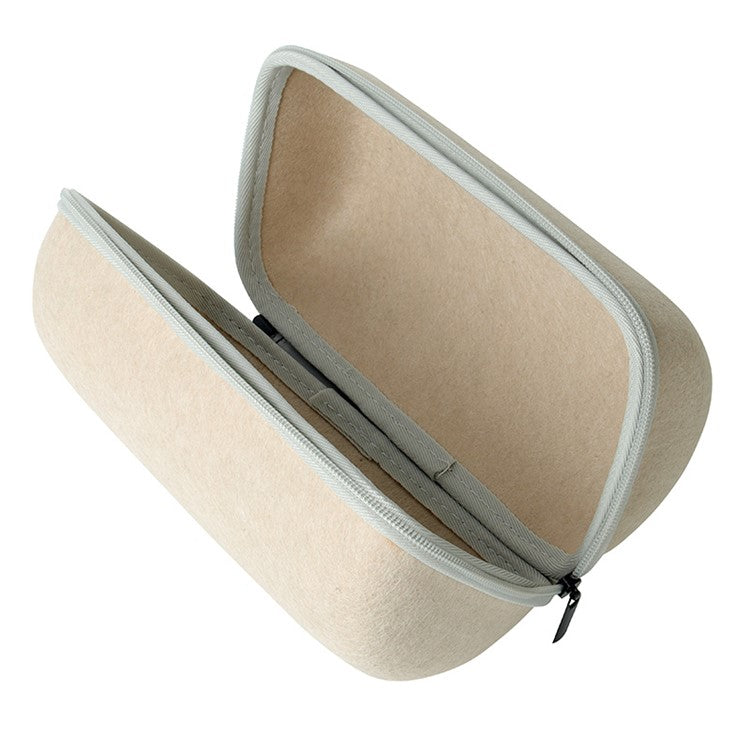 Felt Storage Bag for JBL Pulse 5 Bluetooth Speaker, Shockproof Zipper Carrying Case with Shoulder Strap and Carabiner - Apricot