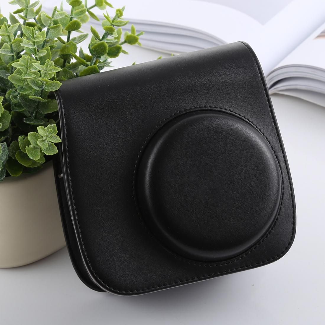 Retro Style Full Body Camera PU Leather Case Bag with Strap for FUJIFILM instax mini 9 / mini 8+ / mini 8 (Brown)